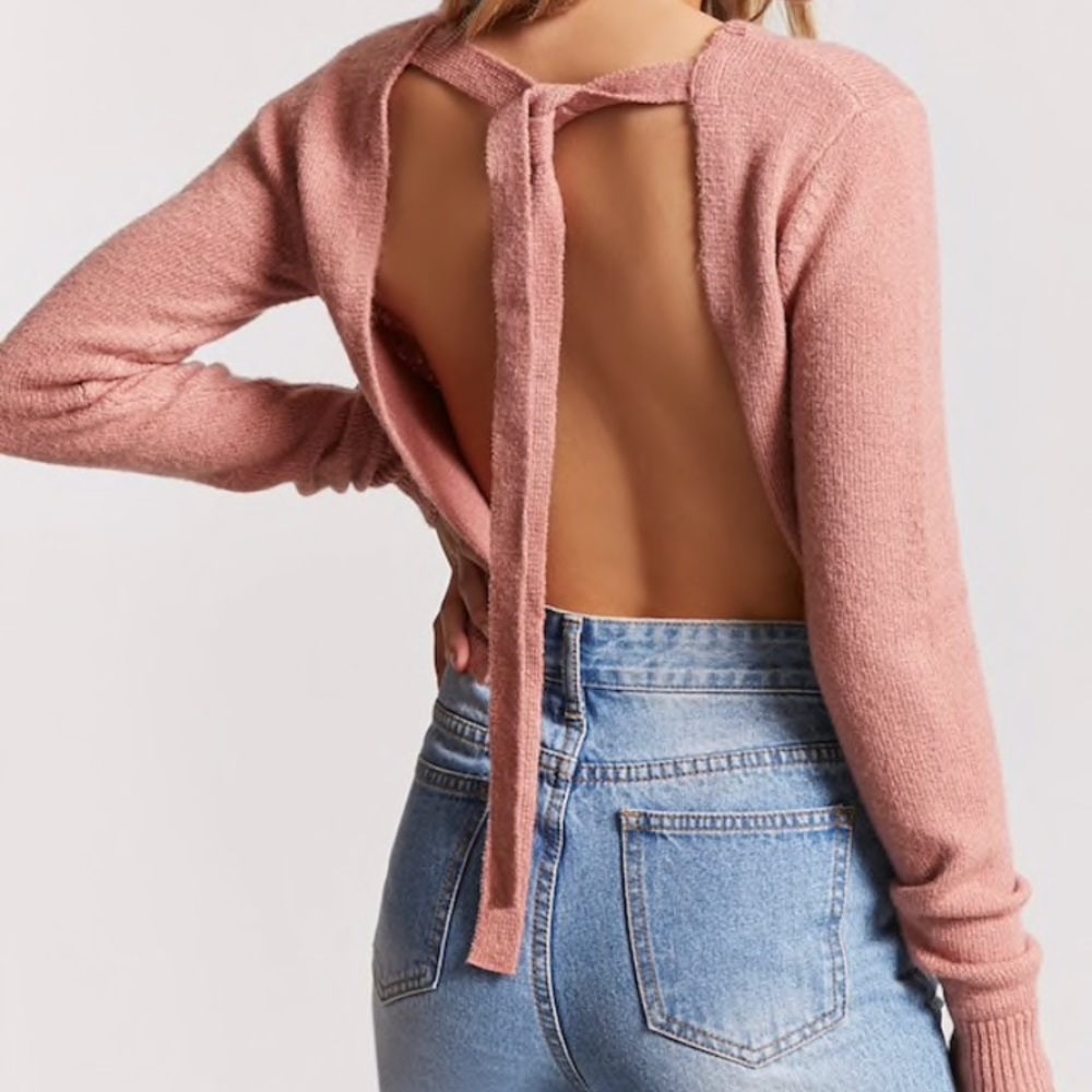Tie back sweater